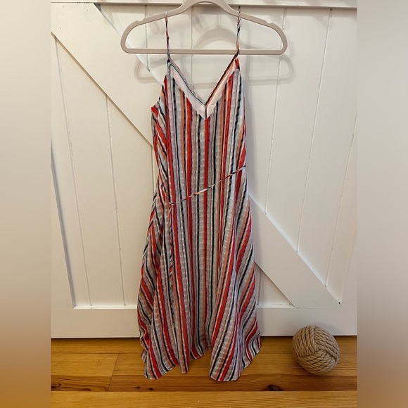 Milly Becca Watercolor Stripe Midi Dress - Picture 1 of 11